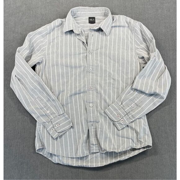 BKE Button Down Shirt Men M Gray Striped Western‎ Cowboy Style Lightweight Layer - Picture 1 of 7